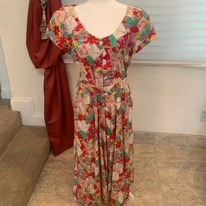 Vintage Prospectors Cross-back Button up Sundress